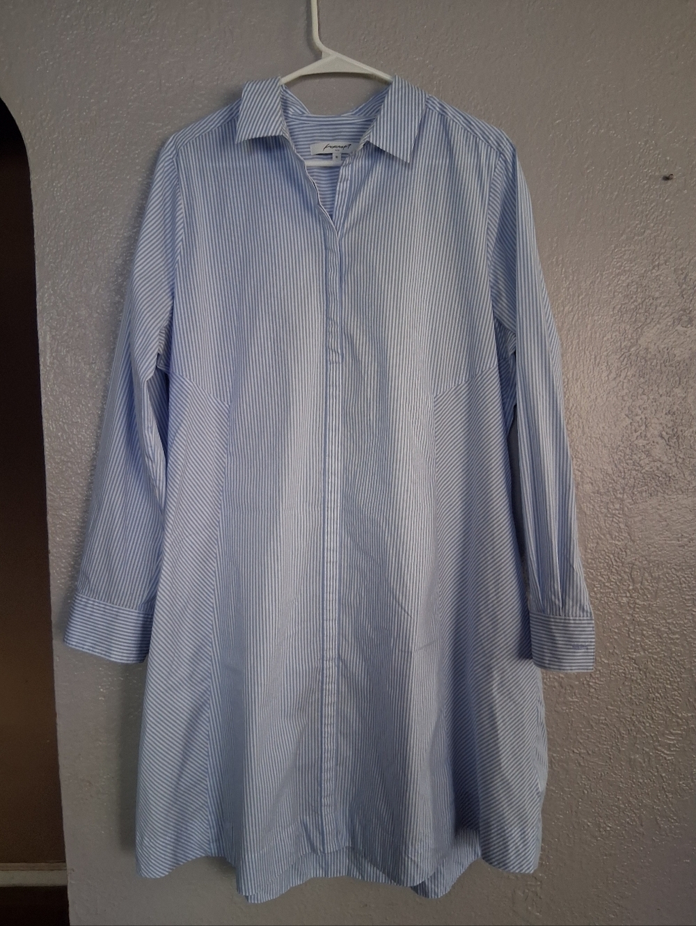 Foxcroft NWOT Long Sleeve Striped Button Down Nautical Preppy Shirt Dress 16